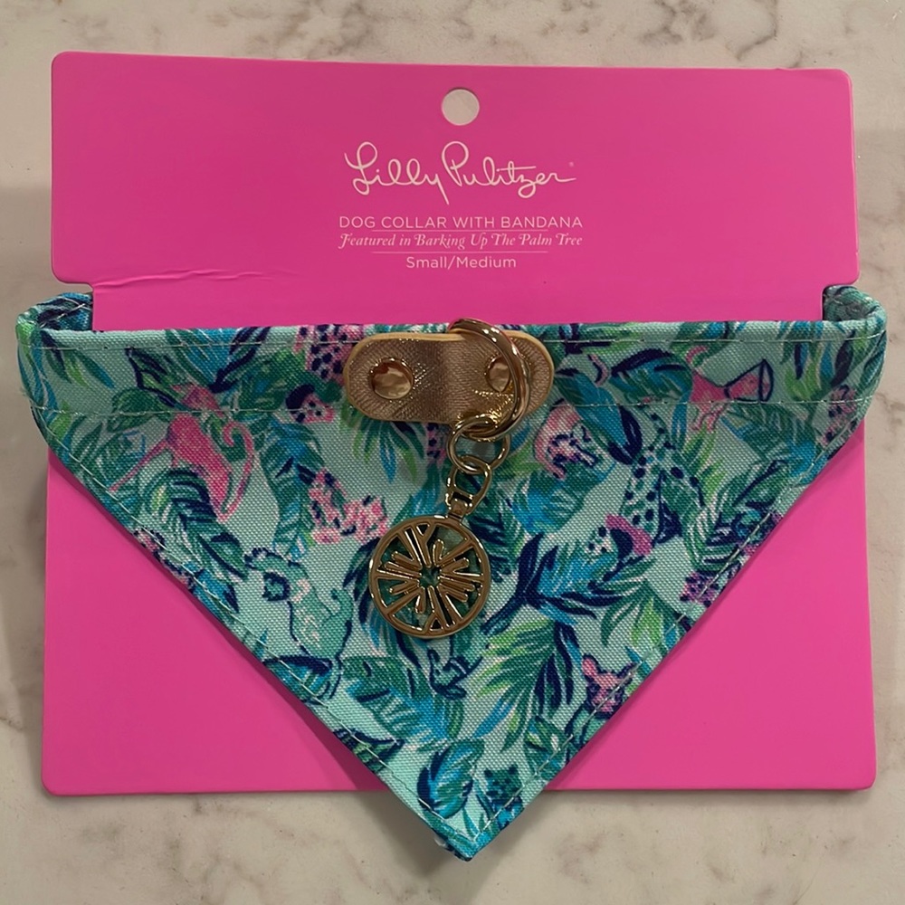 NEW Lily Pulitzer Dog Collar with Bandana